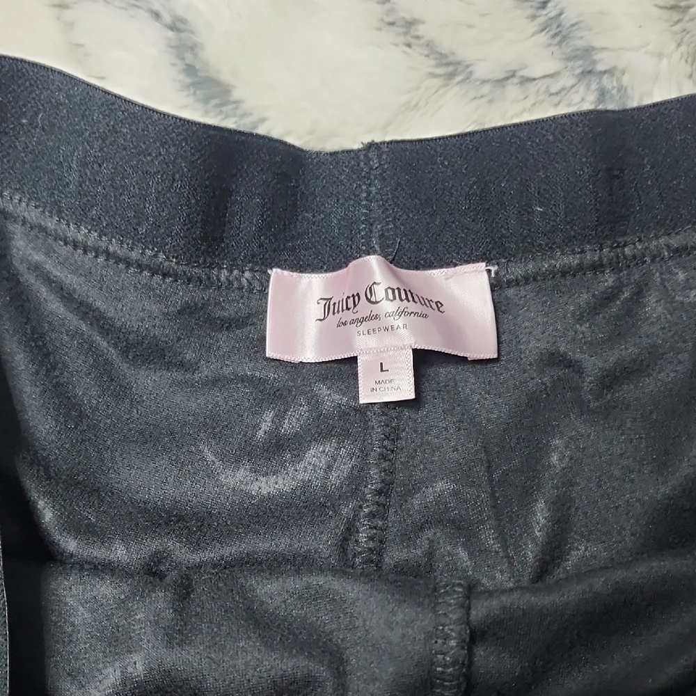 Juicy Couture Black Velour Lounge Shorts
